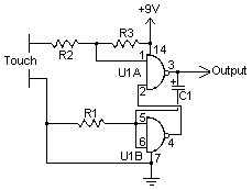Simple Touch Switch - Electronic Schematic Diagram