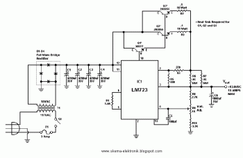 13.8 Volt 10 A Regulated Power Supply circuit diagram