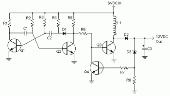 6VDC to 12VDC Converter circuit diagram
