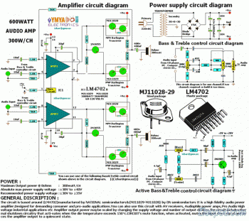 600W Power Amplifier circuit diagram