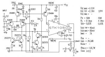 50W Power Amplifier Circuit using STK-1050