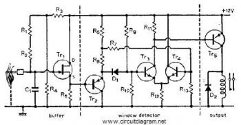 Flame, gas and smoke detector circuit diagram