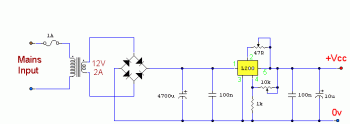 Variable Power Supply with L200 circuit diagram
