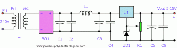 Variable Power Supply circuit diagram
