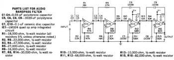 300-2500Hz Audio Bandpass Filter circuit diagram