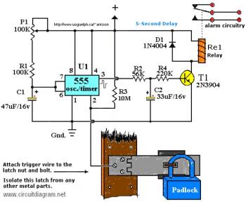 Touch Activated Alarm circuit diagram