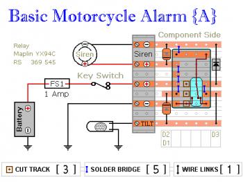 Basic Motorcycle Alarm pcb design