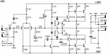 100W Guitar Power Amplifier circuit