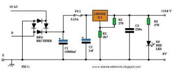 Simple 5 Ampere Power Supply circuit diagram