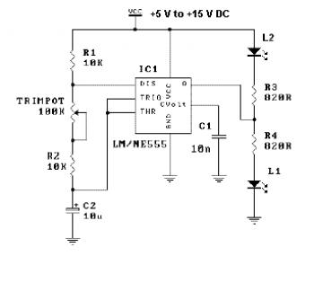 Simple LED Flasher circuit diagram