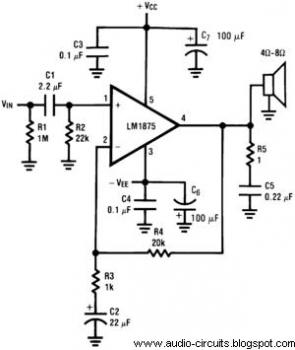 20W Audio Power Amplifier circuit diagram