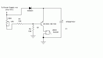 Power Supply failure alarm circuit diagram