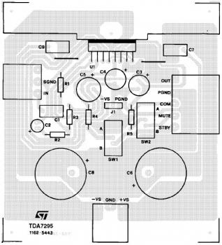 80W Audio Amplifier Based on TDA7295 PCB design