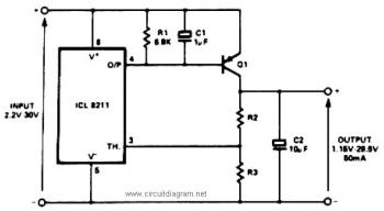 Positive Voltage Regulator Circuit with PNP Boost circuit diagram