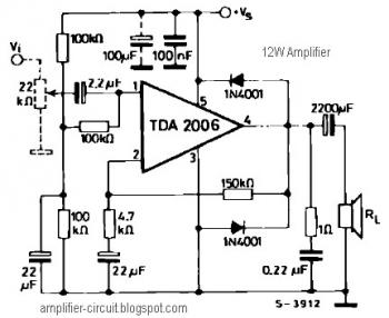 12W Audio Amplifier Circuit with TDA2006