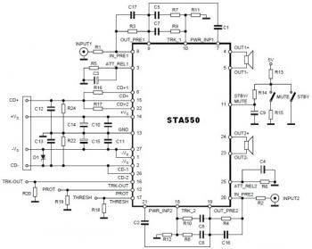 70W Stereo Audio Amplifier based STA550