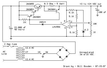 Variable Power Supply Circuit 3-24V / 2A  circuit diagram