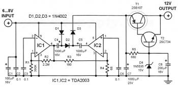 6V to 12V - DC to DC Converter Circuit with TDA2003