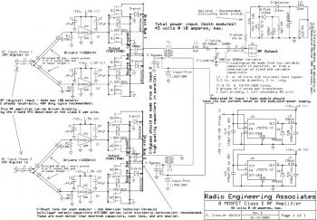 400W RF Power Amplifier with MOSFET FQA11N90 diagram