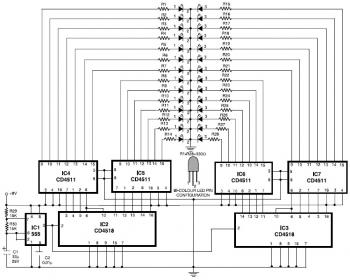 Magic Lights Circuit using Bi-Colour LED circuit diagram