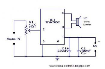 2W Mono Audio Amplifier circuit diagram