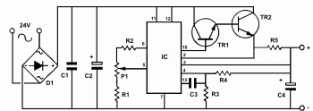 3-30 V/2.5 A Adjustable Stabilized Power Supply circuit diagram