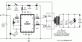 100 Watt Inverter 24VDC to 220VDC circuit diagram