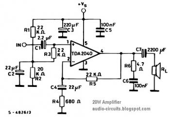 20W Power Amplifier Circuit based TDA2040