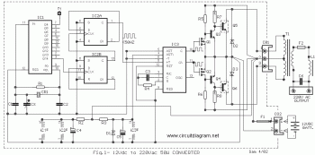 50W Inverter 12VDC to 220VAC  circuit diagram