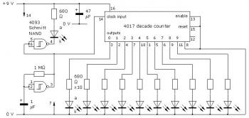 Running LED circuit diagram