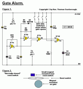Simple Gate Alarm circuit diagram