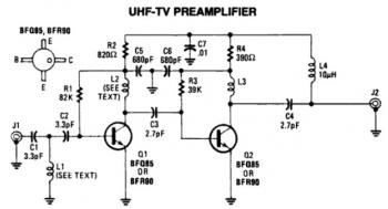 UHF-TV Preamplifier circuit diagram