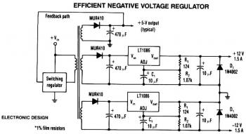 LT1086 Negative Voltage Regulator circuit diagram