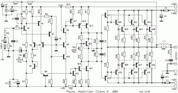 60W Class-A Power Amplifier Circuit diagram