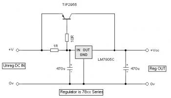 Regulated Current Booster for Power Supply circuit diagram