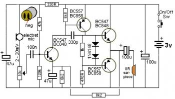 Mini Micropone Amplifier Circuit