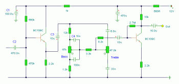 Low Cost Tone Control circuit diagram