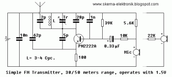 Mini FM Transmitter circuit diagram