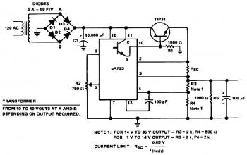 General Power Supply with uA723 circuit diagram