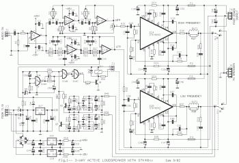 2 Way Active Speaker with STK4042 circuit diagram