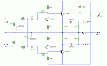 Headphone Stereo Amplifier circuit diagram