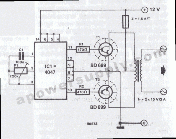 Small DC Inverter 12VDC to 220VAC circuit diagram