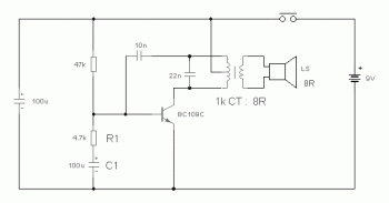 Electronic Chirping Canary Circuit diagram