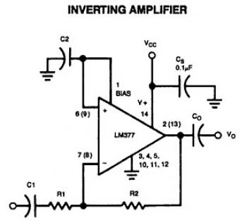 Inverting Amplifier Circuit using LM377