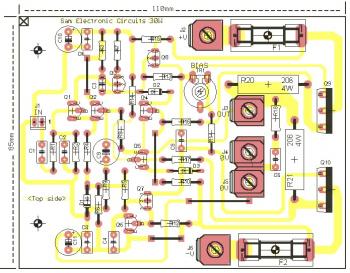 30W Audio Power Amplifier Top PCB Layout