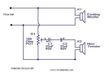 Tweeter Crossover circuit diagram