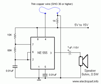 Anti Theft Alarm circuit diagram