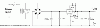 Variable Power Supply with L200 circuit diagram
