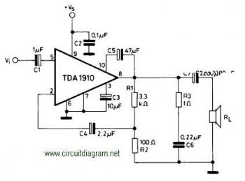 10W Audio Amplifier circuit based on TDA1910