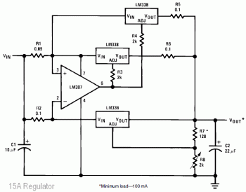 15A DC Voltage Regulator circuit diagram